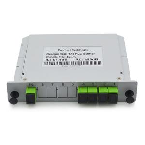 China Mini Card 4 Way Optical Splitter G657A Fiber Optic Cable Splitter Lgx Box factory