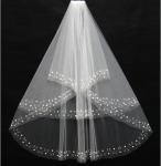 2018 New European and American double wedding, wedding, face veil, hand-stitched