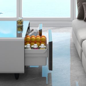 2024 Wine Cellar Table with Refrigerator -12C Wireless Charger Music Player
