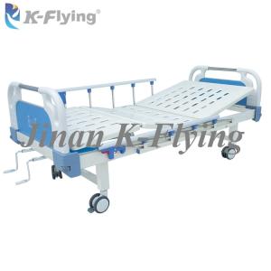 China Movable ABS Bedhead Manual Hospital Nursing Bed 2 Cranks Foldable factory