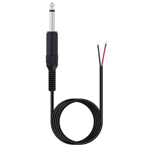 6.35mm 1/4 Inch TS 2 Ploes Jack Mono Male Audio Plug to Bare Wire Open End Cable for Microphone