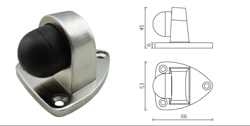 Satin Chrome Zamak Door Accessories Floor Type Stop for Interior Door