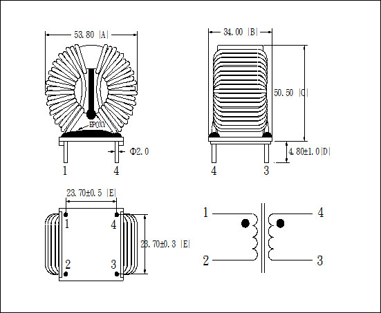 Toroidal Common Mode Choke For Power System Choke Coil / VGA Card / Mother Board