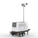100000LM 1KW Mobile Light Tower Surveillance Mobile Light Mast With Charger