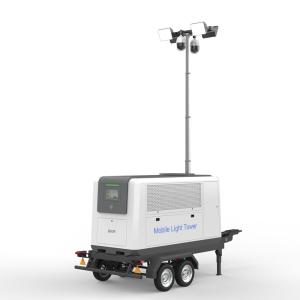 China 2KW MOBILE LIGHTING PLANT PORTABLE LIGHTING TOWERS VIDEO SURVEILLANCE CHARGING FUNCTION factory