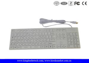 China White Color Full Keys Waterproof Keyboard with IP68 Compliance , CE / FCC / RoHs on sale