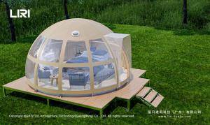 China Panorama Dome Luxury Glamping Tent 6x8m Wooden Structure For Exhibition factory