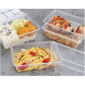 China Stackable BPA Free Food Container Disposable Plastic Microwavable With Lid on sale
