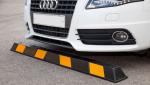 Heavy Duty Rubber Wheel Stopper , Reflective Car Parking Automatic Wheel Chocks
