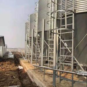 China Hot Dip Galvanized Silo Feed Bin 2.5 - 45 Tons Automatic Chicken Feeding factory