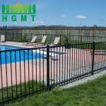 Tubular Steel Garden Fence Modern Zinc Steel Metal Fence Black Galvanized 6x8