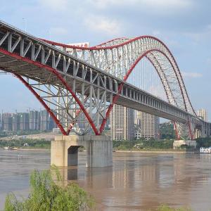 China Prefab Steel Arch Bridge Painted Half Through High Strength factory