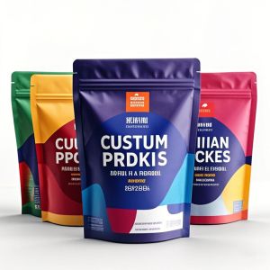 Customizable Stand-Up Resealable Plastic Pouches for Food Packaging with Zip