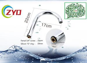 China 24mm Diameter Gooseneck Swing Deck Mounted Single Lever Facuet Part Mixer Spout Free Lead Round Bended Tube 350mm factory