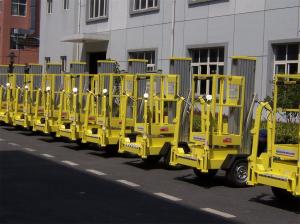 China 200kg Rated Load Hydraulic Elevating Platform 10 Meter Trailer Mounted Lift factory