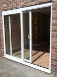 White PVC UPVC Profile Doors Single Double Tempered Glass Sliding Door