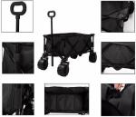 300LBS Collapsible Folding Garden Cart Portable Outdoor Wide Wheel Wagon for