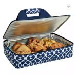 Pizza Picnic Insulated Casserole Food Carrier To Keep Food Hot Or Cold Green