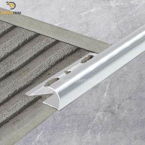 China 1mm Thickness Metal Quarter Aluminium Tile Trim Rounded Reveal Surface factory