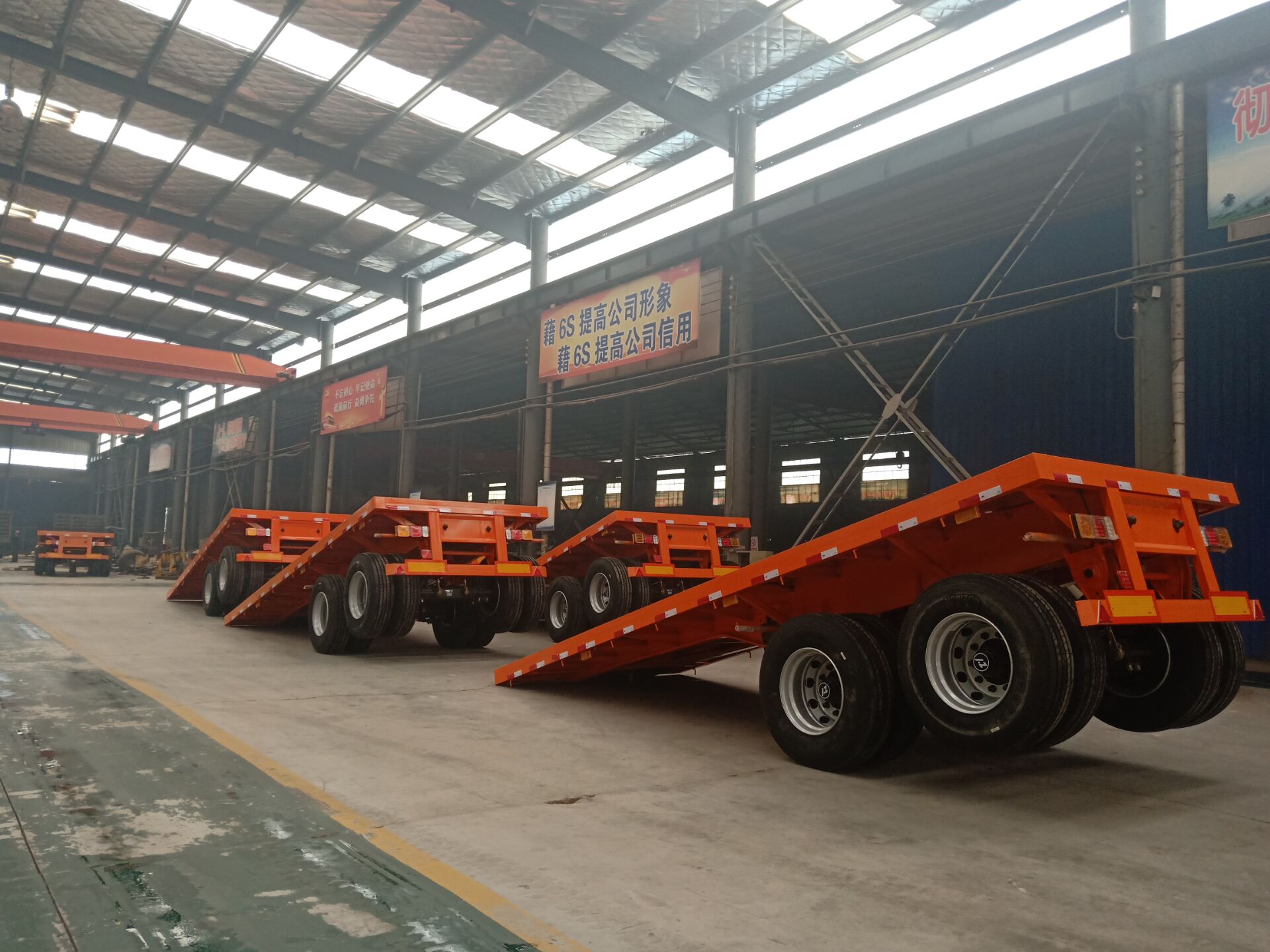 Common Mechanical Suspension 2 Axles Platform Trailer Flat Bed Semi Trailer WEORES6641A