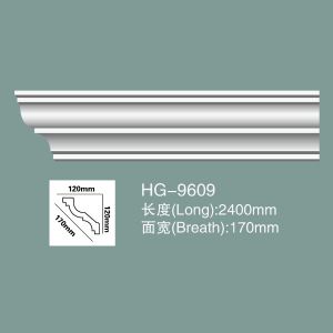 China PU Ceiling Moulding Polyurethane Crown Moulding HG-9609 factory
