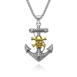 China Classic Shape Stainless Steel and Gold Pendants Necklaces for Men Anniversary Occasion factory