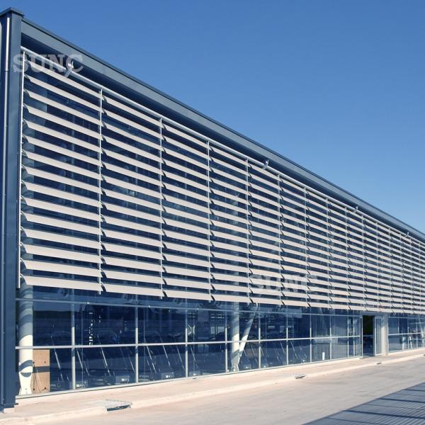 Horizontal Aluminum Sun Shade Louvers , Louvre Sun Shade Systems Fixed Electric