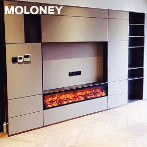 China 70inch Modern Indoor Built in Electric Fireplace LED Simulate Wood Burning Flame factory