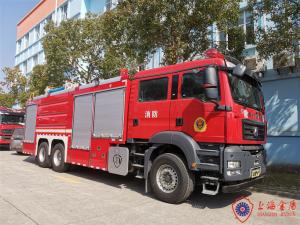China 12 Ton Tanker Fire Fighting Vehicles Combined With Water Foam and Dry Powder factory