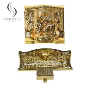 China Christian Style Coffin Hardware, Coffin Corner Decorations For Funeral Events factory