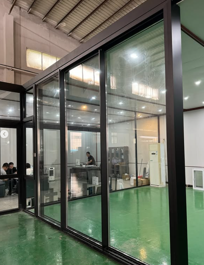 Door And Window Design Insulating Glass Aluminum Frame Sliding Door With