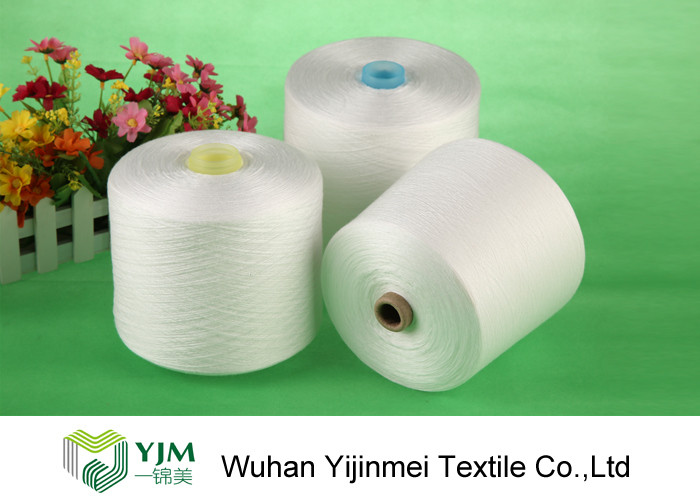 30/2 Raw White Virgin Ring Spun 100 Polyester Yarn Z Twist For Sewing