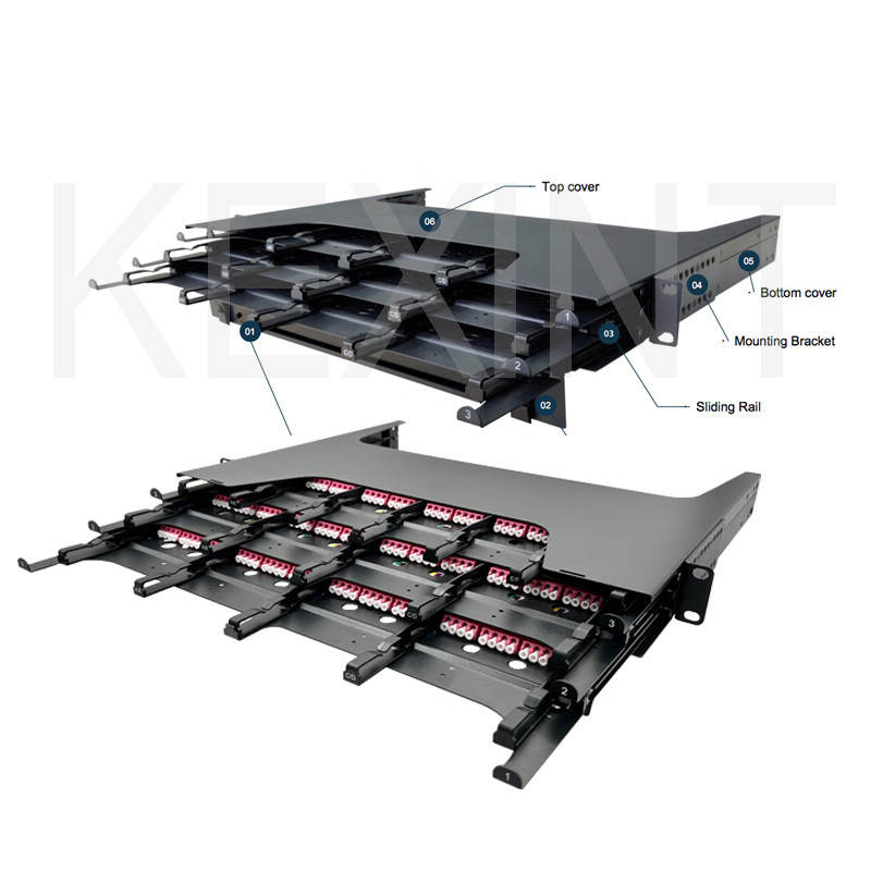 144 Core High Density 19 Inch 1U ODF Patch Panel For Big Data Computer Room