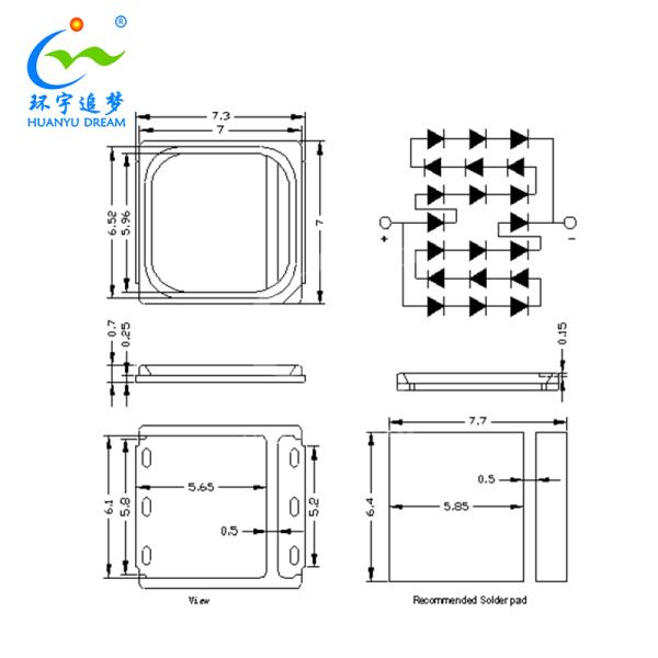 7070 SMD Natural White 30V 9W LED CHIP Gold Wire EMC Substrate SMD LED