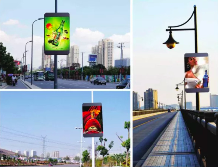Smart City Road Street Pole Led Display Billboard P2.5 P3 P4 P5 P6 P8 Outdoor
