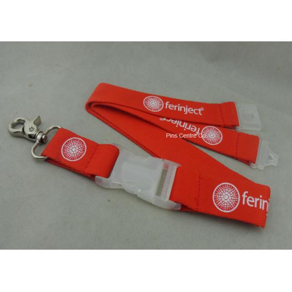 Silk Screen Printing Polyester Promotional Lanyards , Customized Sublimation