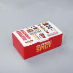 Small Cube Fried Chicken Takeaway Kraft Paper Snack Boxes With Window