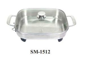 China 12 Inch Square Shape Deep Frying Pan With Glass Lid factory