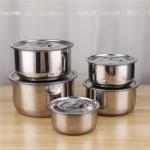 Low Moq 3 Pcs 5 Pcs Kitchen Stainless Steel 410 Soup Stock Pot Set Large