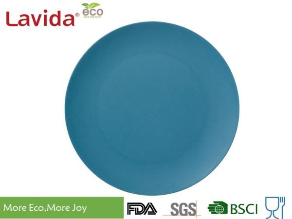 Restaurant Bamboo Biodegradable Plates Navy Blue Heat - Resistance Smooth