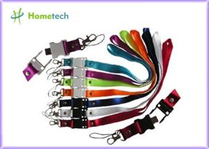 China White Plastic Lanyard USB Flash Drives / USB Thumb Drives 2GB 4GB 8GB factory