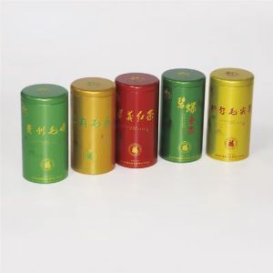 Stackable Small Tea Tin Container Empty Round Coffee Can Storage