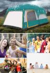 8 to 12 person Tent Triple Camping Tent Three Rooms Family Camping Tents Well