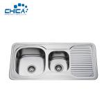 Carton Pallet SUS304 Stainless Steel Kitchen Sink Double Bowl Press Kitchen Sink