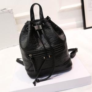 China PU Backpacks for college student custom black wholesale tas ransel wanita sac à dos femme factory