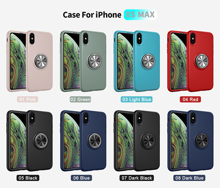 Eastmate New For Iphone Xs Max Soft Tpu Anti Shock Ring Holder Phone Case