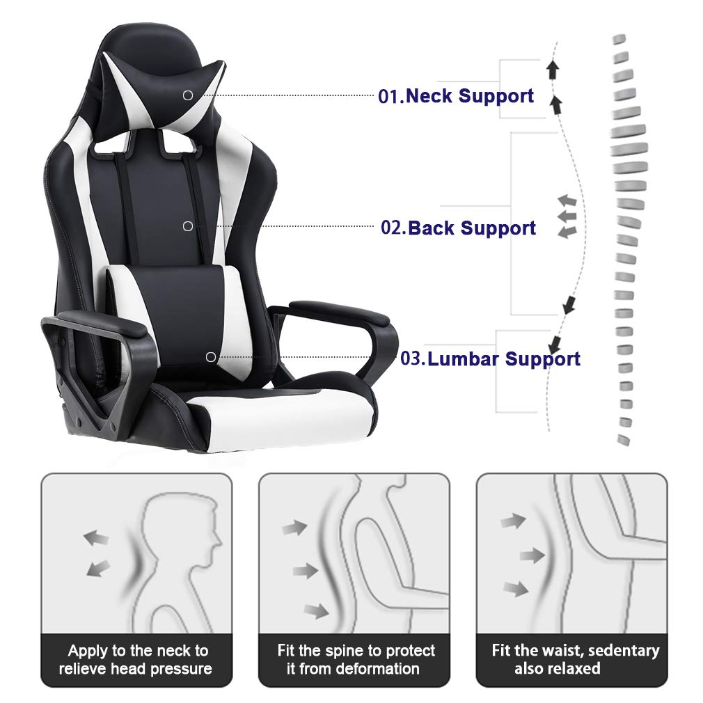 Back Computer Racing Chair for Women Men 31 Pounds Item Weight Nylon Frame Material