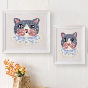 China Kitten Poke Embroidery Starter Set Needle Tool Threading Machine Fabric factory
