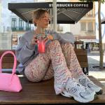 Polyester Fiber Temperament Ladies Casual Pants High Waisted Flare Pants