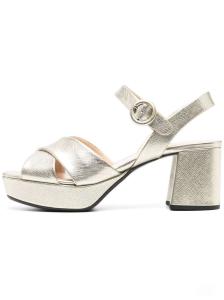 China JBPH0305 Gold 85mm Platform Heel Shoes Gold Block Wedge Heels factory